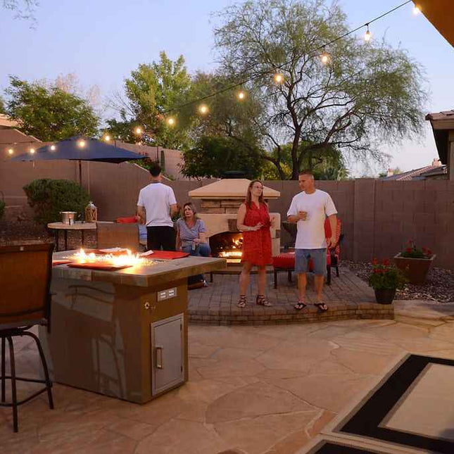 Entertainer Outdoor Fire Pit Table – 6 Ft with Fire Glass (LP/NG Compatible) - Fire Pits | Patioza