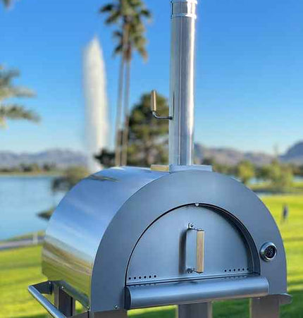 Kokomo Wood Fired Pizza Oven – 32” Stainless Steel, Freestanding or Built - In Options - Outdoor Kitchen | Patioza