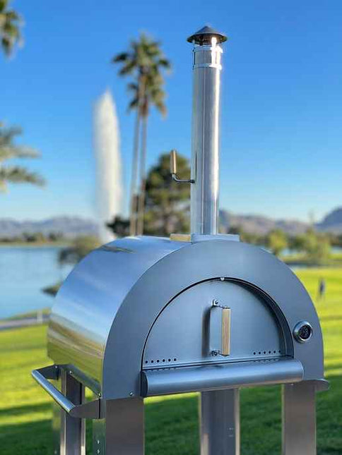 Kokomo Wood Fired Pizza Oven – 32” Stainless Steel, Freestanding or Built - In Options - Outdoor Kitchen | Patioza