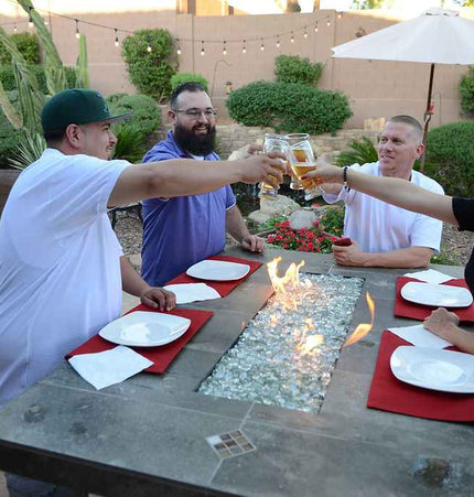 Entertainer Outdoor Fire Pit Table – 6 Ft with Fire Glass (LP/NG Compatible) - Fire Pits | Patioza