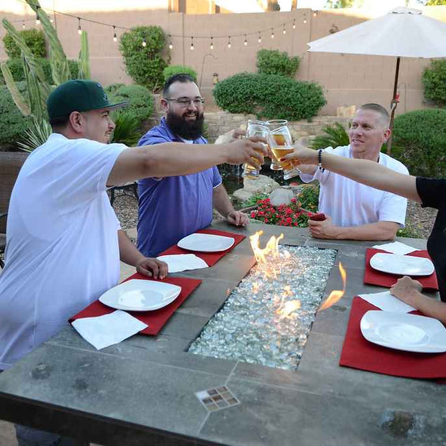 Entertainer Outdoor Fire Pit Table – 6 Ft with Fire Glass (LP/NG Compatible) - Fire Pits | Patioza