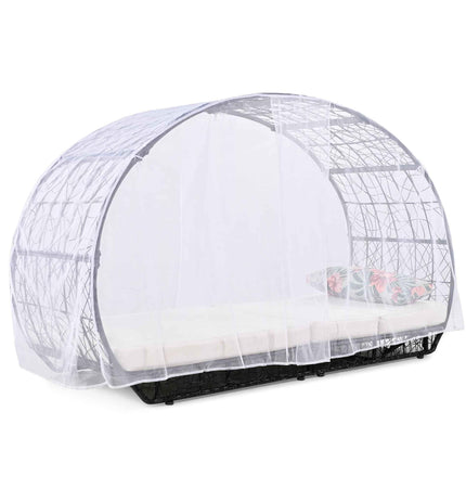 90.55" Outdoor Patio Daybed with Curtain, Sunbed with Cushion and - Furniture | Patioza