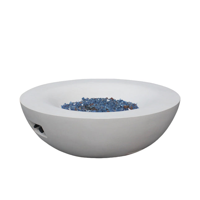 42 Inch Outdoor Concrete Propane gas Fire Pit bowl in Antique white color - Fire Pits | Patioza
