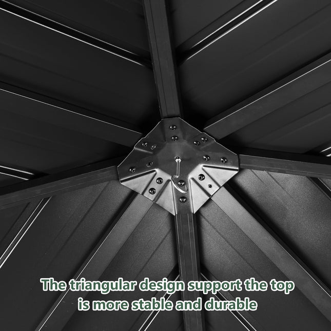 Ainfox 12 Ft. W x 10 Ft. D Aluminum Patio Gazebo - Gazebos | Patioza