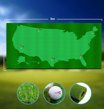 Golf Putting Green (16ft, Style US Map) - Putting Green | Patioza