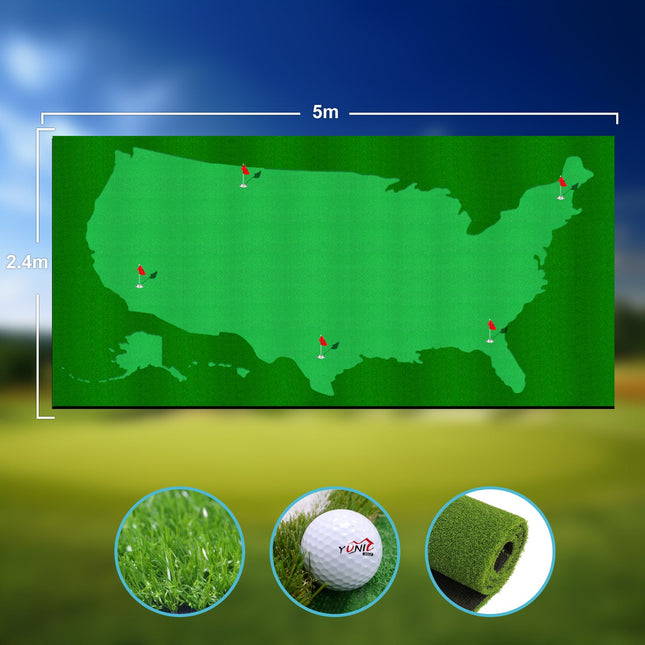 Golf Putting Green (16ft, Style US Map) - Putting Green | Patioza