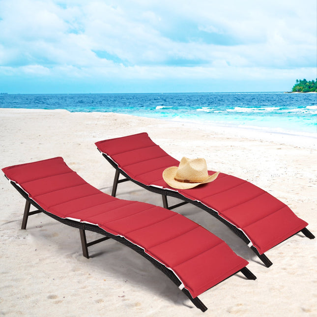 2Pcs Folding Patio Lounger Chair - Patio Furniture | Patioza