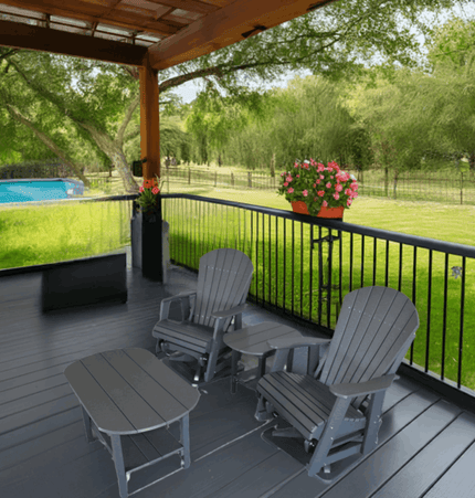 4 pc Glider Adirondack Chair and Table Set - Patio Furniture | Patioza