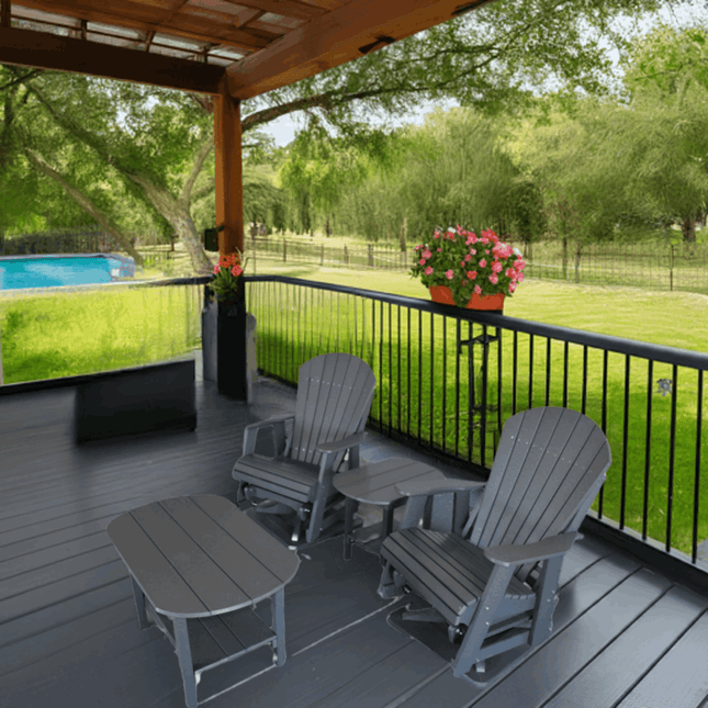 4 pc Glider Adirondack Chair and Table Set - Patio Furniture | Patioza