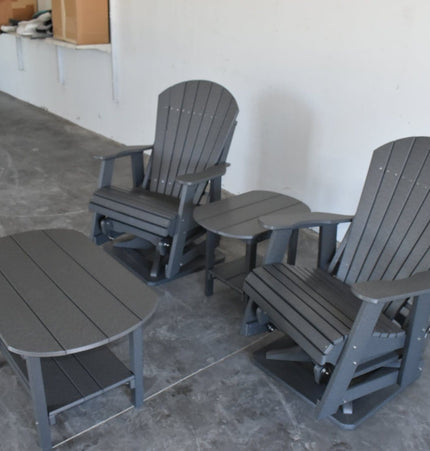 4 pc Glider Adirondack Chair and Table Set - Patio Furniture | Patioza