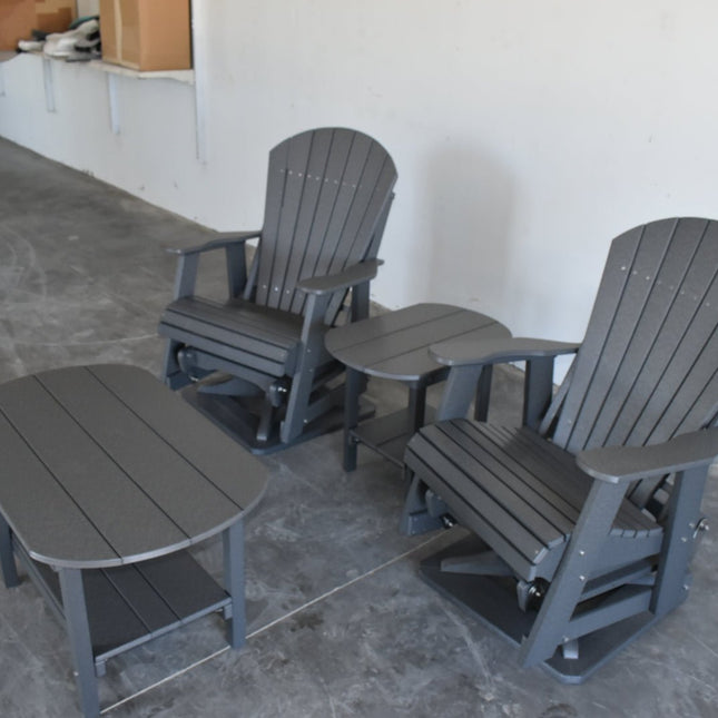 4 pc Glider Adirondack Chair and Table Set - Patio Furniture | Patioza