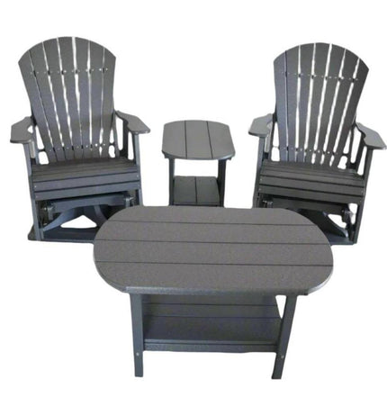 4 pc Glider Adirondack Chair and Table Set - Patio Furniture | Patioza