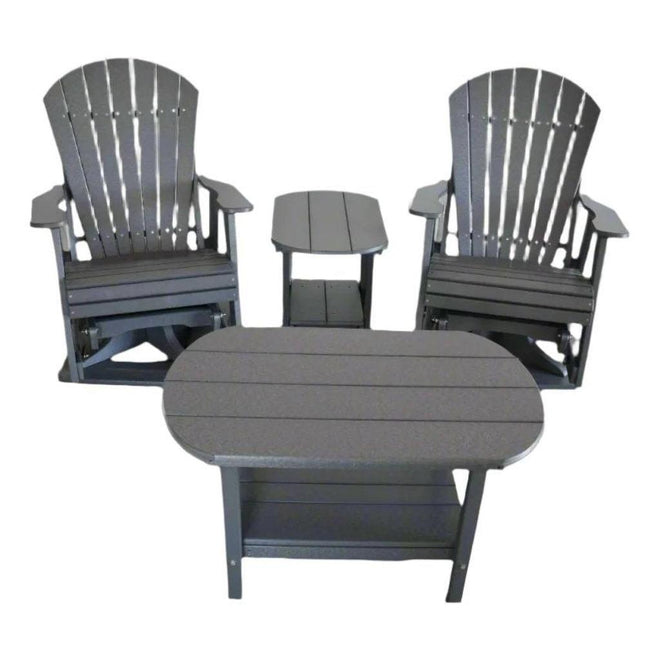 4 pc Glider Adirondack Chair and Table Set - Patio Furniture | Patioza