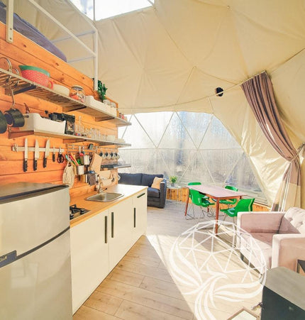 4-Season DELUXE Glamping Package Dome - 23'/7m - Phoenix Domes