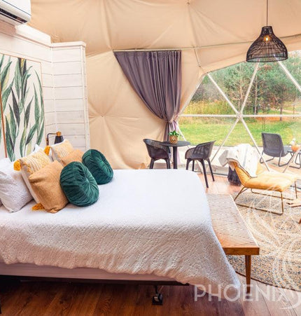 4-Season DELUXE Glamping Package Dome - 23'/7m - Phoenix Domes