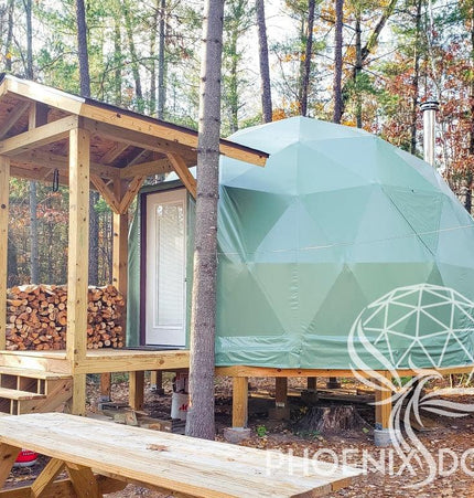 4-Season DELUXE Glamping Package Dome - 23'/7m - Phoenix Domes
