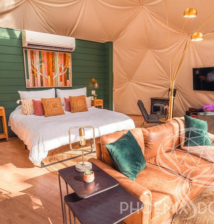 4-Season DELUXE Glamping Package Dome - 26'/8m - Phoenix Domes