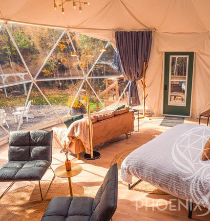 4-Season DELUXE Glamping Package Dome - 26'/8m - Phoenix Domes