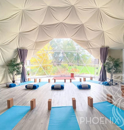 4-Season DELUXE Glamping & Yoga Package Dome - 33'/10m - Phoenix Domes