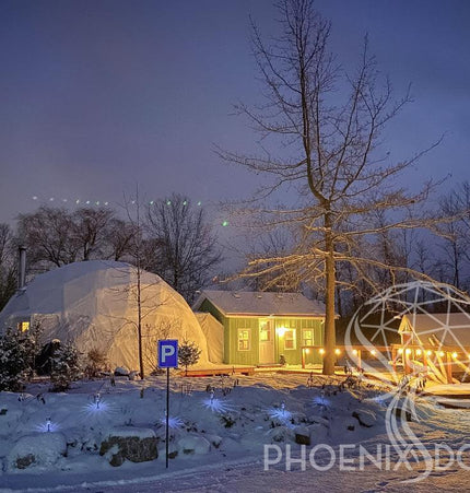 4-Season DELUXE Glamping & Yoga Package Dome - 33'/10m - Phoenix Domes