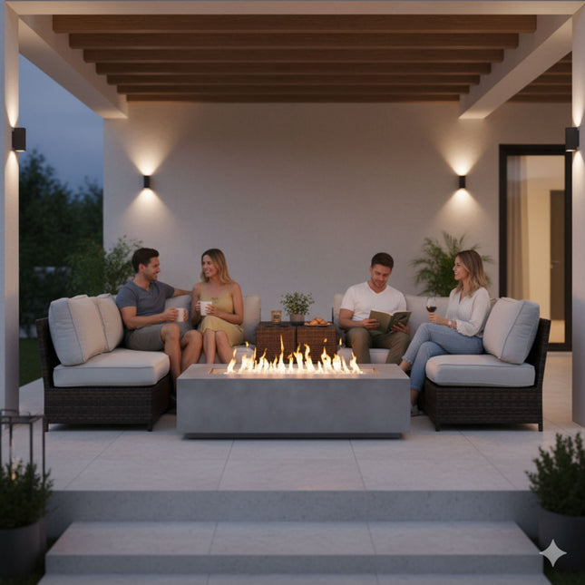 Outdoor Elegance Conversation Set With Fire Pit - 2 Piece Outdoor Sets | Patioza