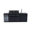 Castelle Flame Belmont 43-Inch 6-Burner 85K BTU Outdoor BBQ Kitchen Grill Island with Wine Cooler, Rotisserie, and Sink - Outdoor Kitchen Islands | Patioza
