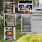 Castelle Flame Verona 44-Inch 6-Burner 85K BTU Stainless Steel Outdoor BBQ Kitchen Grill Island With Wine Cooler, Rotisserie Kit, And Storage Cabinets (SAK97105) - Outdoor Kitchen Islands | Patioza