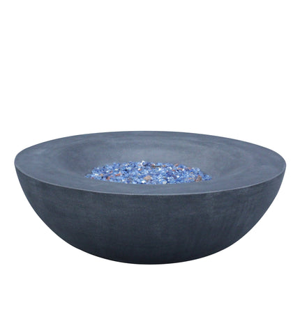42 Inch Outdoor Concrete Propane gas Fire Pit bowl in Dark Gray color - Fire Pits | Patioza
