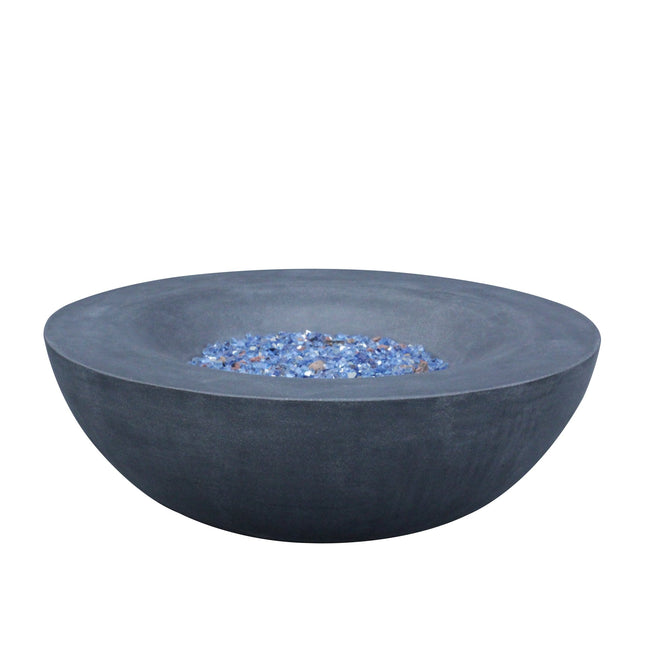 42 Inch Outdoor Concrete Propane gas Fire Pit bowl in Dark Gray color - Fire Pits | Patioza