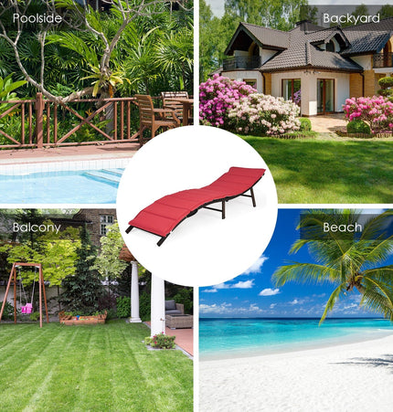 2Pcs Folding Patio Lounger Chair - Patio Furniture | Patioza