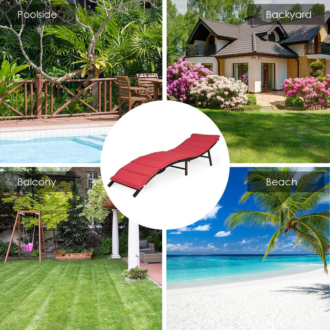 2Pcs Folding Patio Lounger Chair - Patio Furniture | Patioza