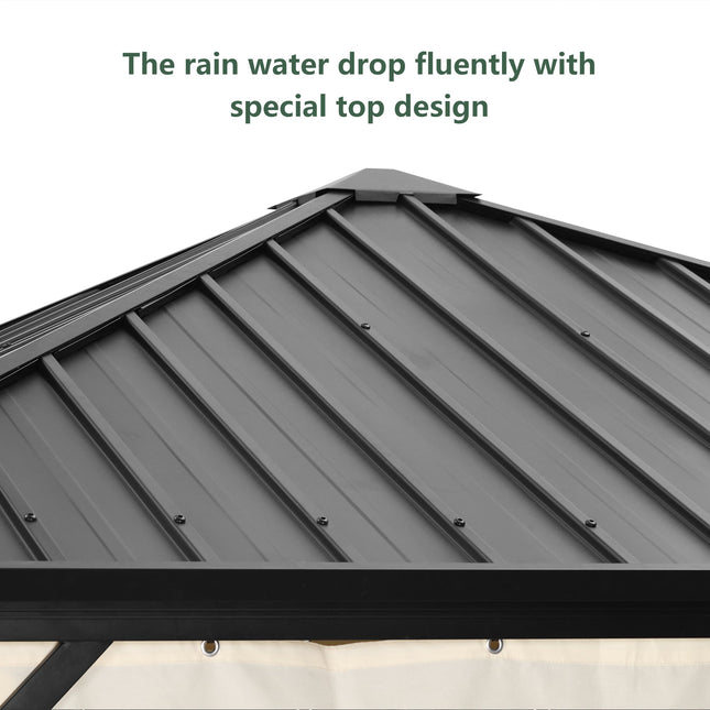 Ainfox 12 Ft. W x 10 Ft. D Aluminum Patio Gazebo - Gazebos | Patioza