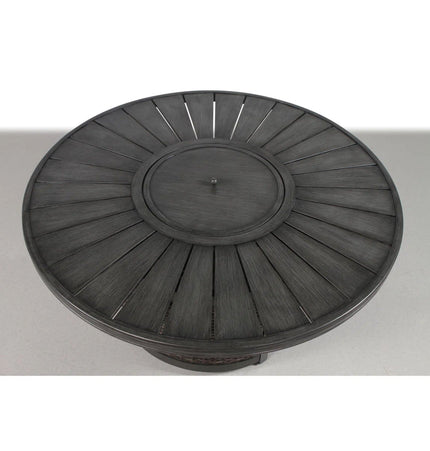 Patio Seating Group For 4 With Cushions And Fire Pit Table - Brown