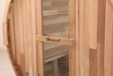 Blisspod, Prague, Canadian Red Cedar Outdoor Steam Barell Sauna, 2 - 4 / 4 - 6 persons with Full Glass Back & 2 front Porch seats - Saunas | Patioza