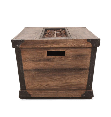 Alora 56-Inch Outdoor 50K BTU Wood Pattern Rectangle Gas Burning Fire Pit (SAK43681) - Fire Pits | Patioza
