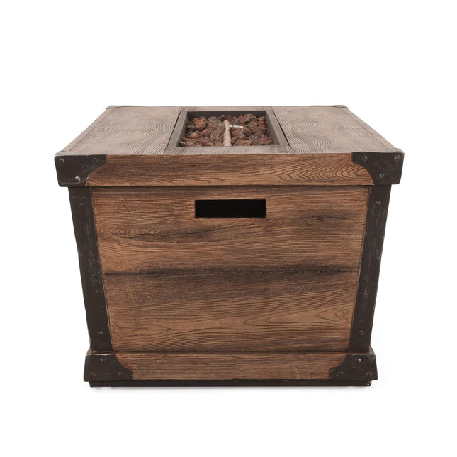 Alora 56-Inch Outdoor 50K BTU Wood Pattern Rectangle Gas Burning Fire Pit (SAK43681) - Fire Pits | Patioza