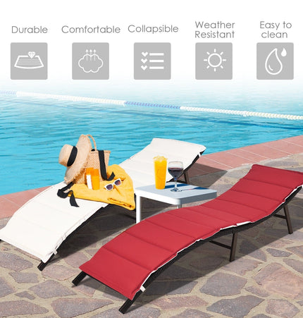 2Pcs Folding Patio Lounger Chair - Patio Furniture | Patioza