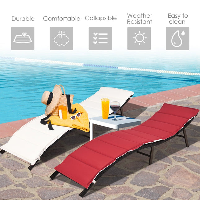 2Pcs Folding Patio Lounger Chair - Patio Furniture | Patioza