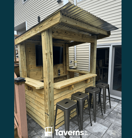 7 x 5 Temple Bar Deluxe (SMALL) - Outdoor Bar Structures | Patioza