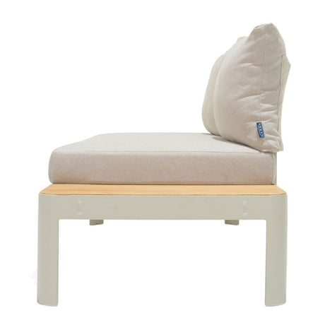 Portals Teak and Aluminum Modular Sofa 3pc Set - | Patioza