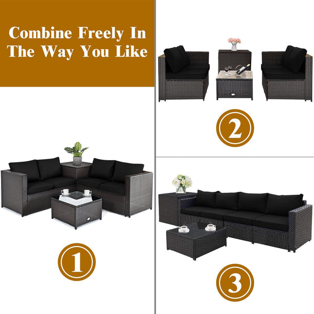 5 Piece Patio Furniture Set with 50000 BTU Propane Fire Pit Table - | Patioza