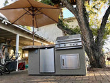 Kokomo Grill BBQ Island Maui 7'6" with 33" Round Bar, LED Lights & Built - In BBQ - Outdoor Kitchen | Patioza