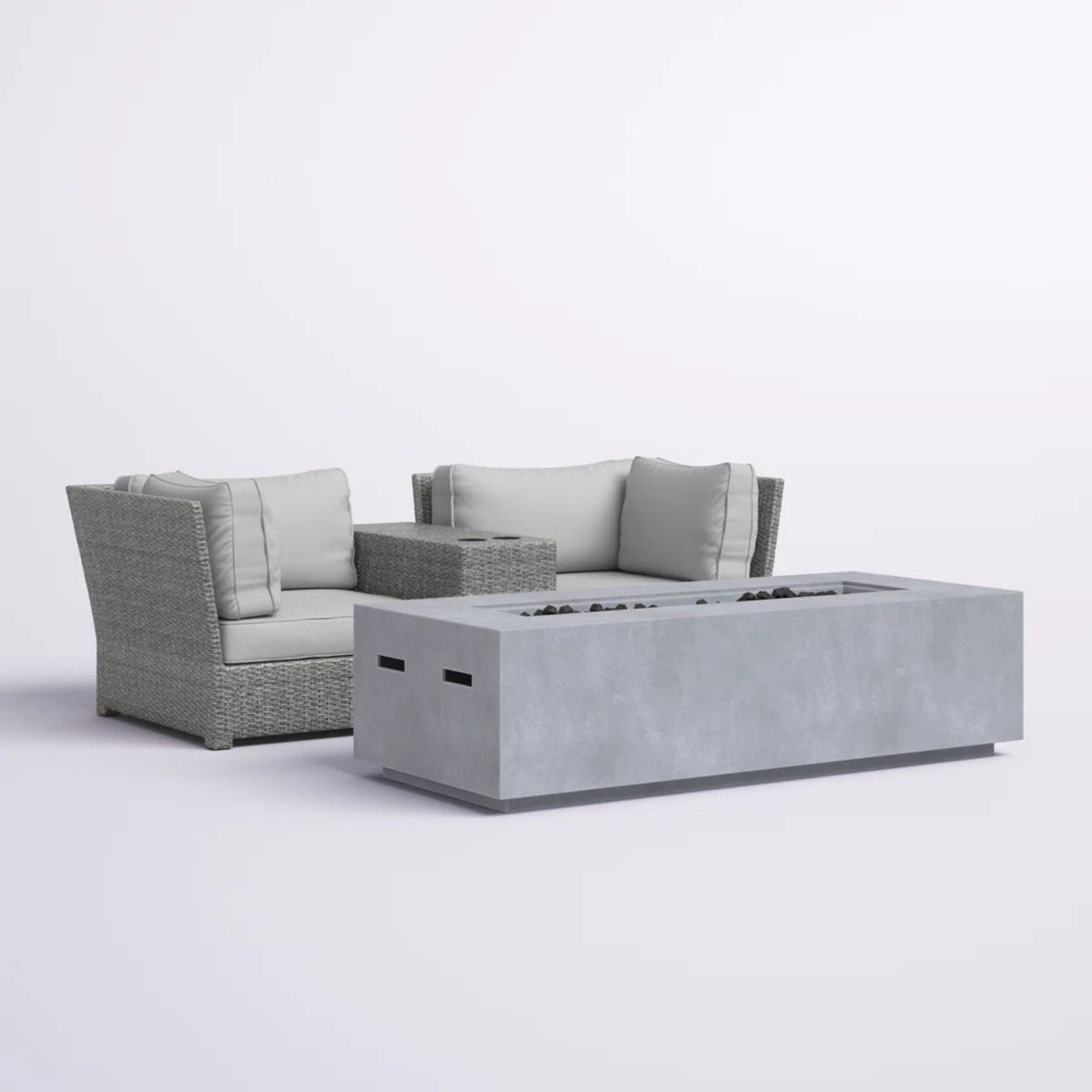 Outdoor Elegance Conversation Set With Fire Pit - 2 Piece Outdoor Sets | Patioza