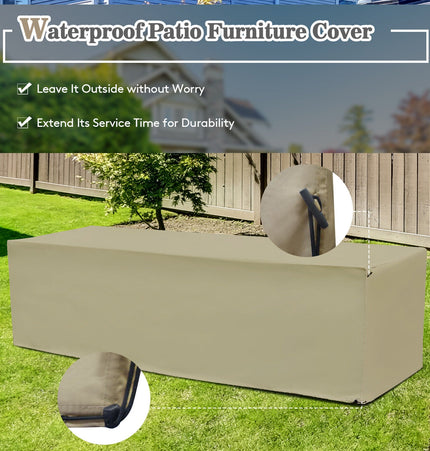 8 Pieces Patio Space - Saving Rattan Furniture Set with Storage Box and Waterproof Cover - White - Patio Furniture | Patioza