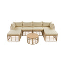 Alora 7-Piece Outdoor All-Weather Rattan Patio Sofa Set With Cushions (SAK47230) - Outdoor Furniture Sets | Patioza