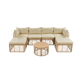 Alora 7-Piece Outdoor All-Weather Rattan Patio Sofa Set With Cushions (SAK47230) - Outdoor Furniture Sets | Patioza