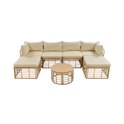 Alora 7-Piece Outdoor All-Weather Rattan Patio Sofa Set With Cushions (SAK47230) - Outdoor Furniture Sets | Patioza
