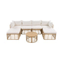 Alora 7-Piece Outdoor All-Weather Rattan Patio Sofa Set With Cushions (SAK47230) - Outdoor Furniture Sets | Patioza