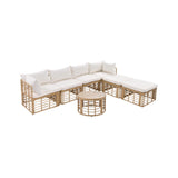 Alora 7-Piece Outdoor All-Weather Rattan Patio Sofa Set With Cushions (SAK47230) - Outdoor Furniture Sets | Patioza