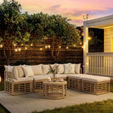 Alora 7-Piece Outdoor All-Weather Rattan Patio Sofa Set With Cushions (SAK47230) - Outdoor Furniture Sets | Patioza